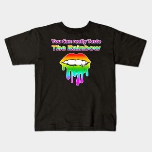 You Can Really Taste The Rainbow LGBT Drip Lips Kids T-Shirt